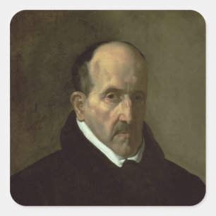 Pegatina Cuadrada Retrato de Don Luis de Gongora y Argote 1622