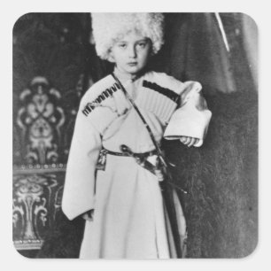 Pegatina Cuadrada Retrato de duque magnífico Nicholas Mikhailovich