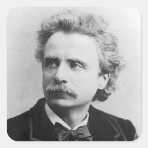 Pegatina Cuadrada Retrato de Edvard Grieg