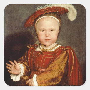Pegatina Cuadrada Retrato de Edward VI como niño, c.1538