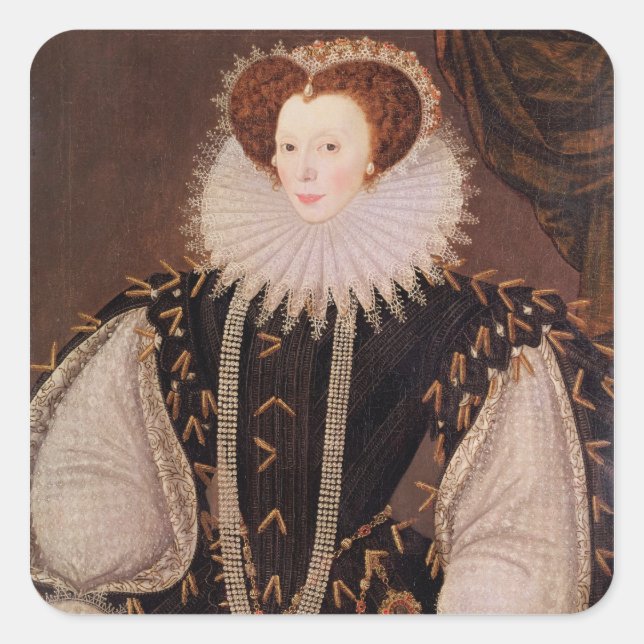Pegatina Cuadrada Retrato de Elizabeth Sydenham (Anverso)