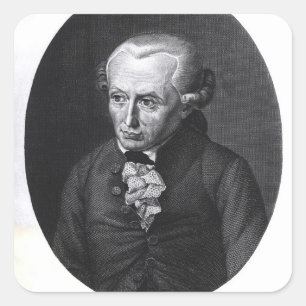 Pegatina Cuadrada Retrato de Emmanuel Kant