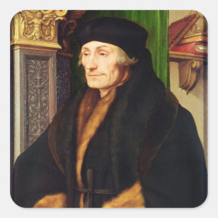 Pegatina Cuadrada Retrato de Erasmus, 1523