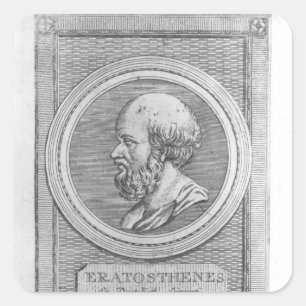 Pegatina Cuadrada Retrato de Eratosthenes