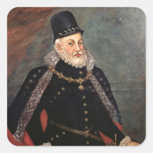Pegatina Cuadrada Retrato de Felipe II de España 2