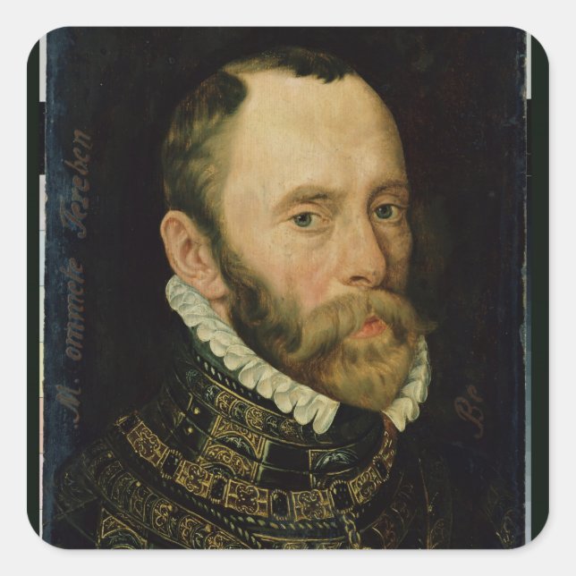 Pegatina Cuadrada Retrato de Filips van Montmorency (Anverso)