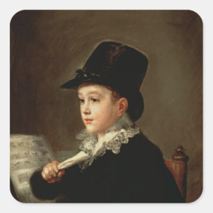 Pegatina Cuadrada Retrato de Francisco Jose de Goya y Lucientes el  