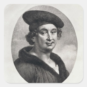 Pegatina Cuadrada Retrato de Francois Villon