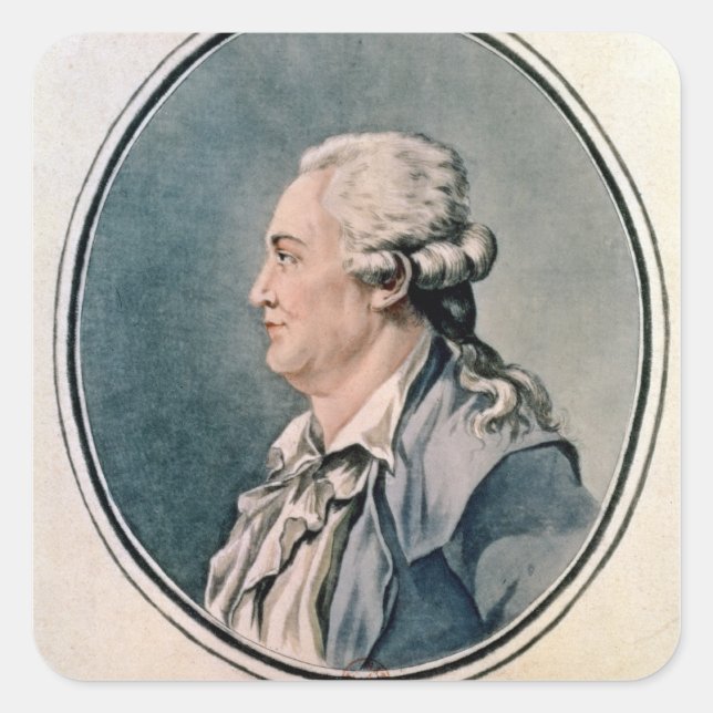 Pegatina Cuadrada Retrato de Franz Anton Mesmer (Anverso)