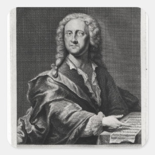 Pegatina Cuadrada Retrato de Georg Philipp Telemann
