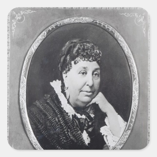 Pegatina Cuadrada Retrato de George Sand (Anverso)