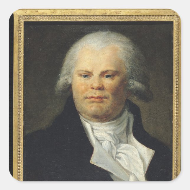 Pegatina Cuadrada Retrato de Georges Danton (Anverso)
