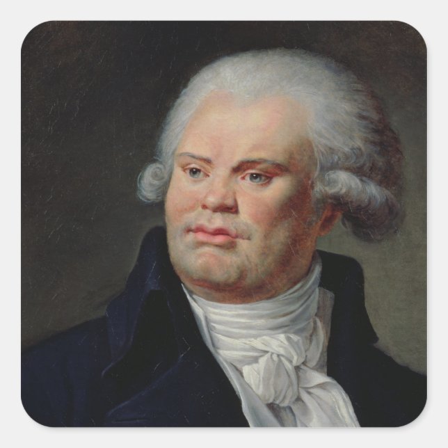 Pegatina Cuadrada Retrato de Georges Danton (Anverso)
