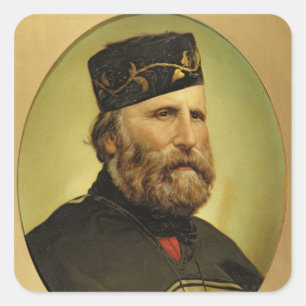 Pegatina Cuadrada Retrato de Giuseppe Garibaldi