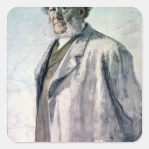 Pegatina Cuadrada Retrato de Henrik Ibsen, 1895