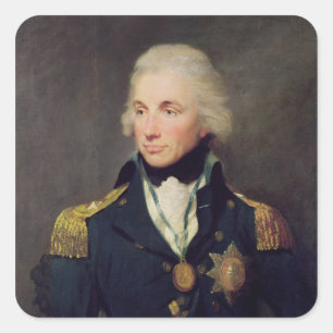 Pegatina Cuadrada Retrato de Horatio Nelson , Viscount Nelson
