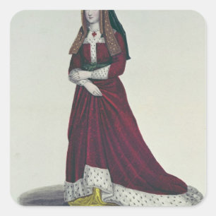 Pegatina Cuadrada Retrato de Isabel de York, 1841