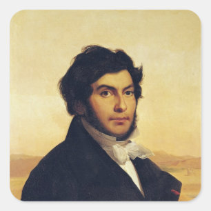 Pegatina Cuadrada Retrato de Jean-Francois Champollion 1831