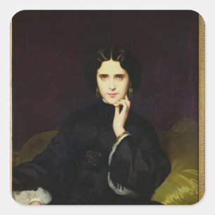 Pegatina Cuadrada Retrato de Jeanne de Tourbay 1862