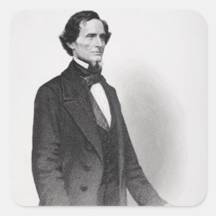 Pegatina Cuadrada Retrato de Jefferson Davis