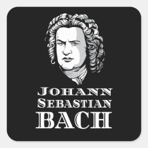 Pegatina Cuadrada Retrato de Johann Sebastian Bach
