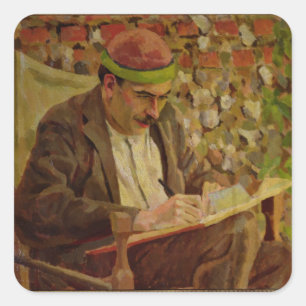 Pegatina Cuadrada Retrato de John Maynard Keynes (1883-1946) (petról