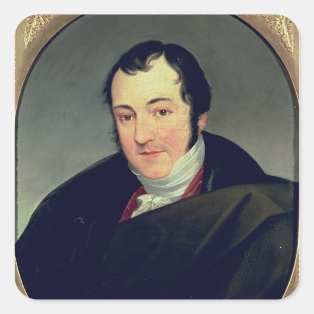 Pegatina Cuadrada Retrato de Karl Thomas Mozart (Anverso)