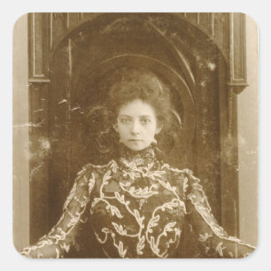 Pegatina Cuadrada Retrato de la actriz Vera Komissarzhevskaya