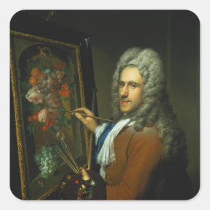 Pegatina Cuadrada Retrato de la artista Coenraet Roepel