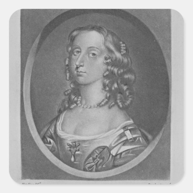 Pegatina Cuadrada Retrato de la condesa de Sandwich de Jemima (Anverso)