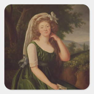 Pegatina Cuadrada Retrato de la condesa du Barry 1789