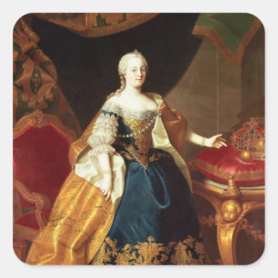 Pegatina Cuadrada Retrato de la emperatriz María Teresa
