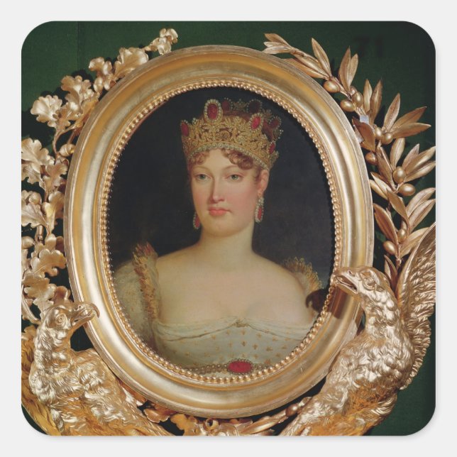 Pegatina Cuadrada Retrato de la emperatriz Marie-Louise de Austria (Anverso)
