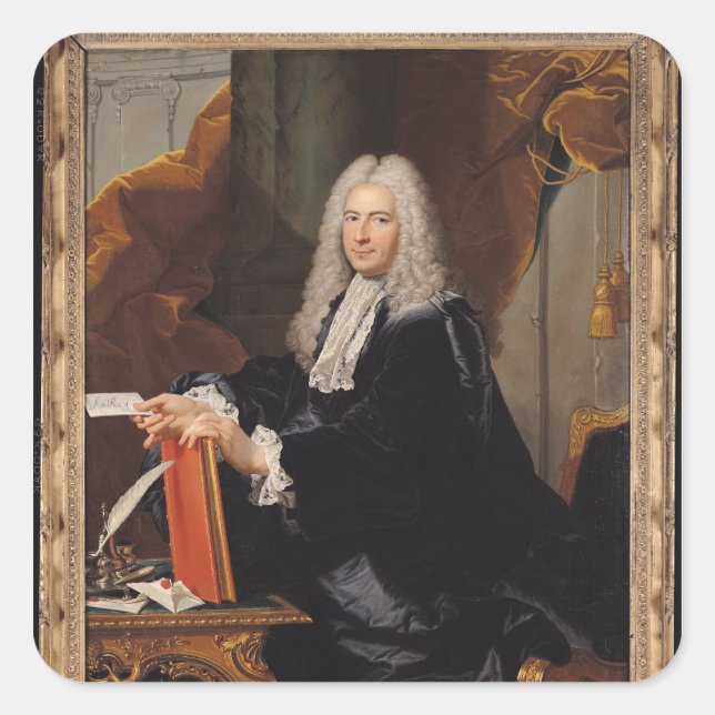 Pegatina Cuadrada Retrato de la Orry Philibert (Anverso)