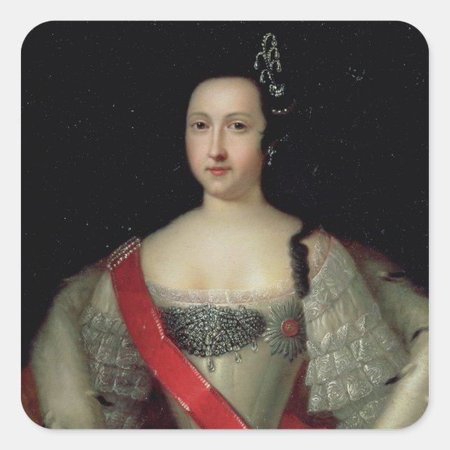 Pegatina Cuadrada Retrato de la princesa Anna (Anverso)