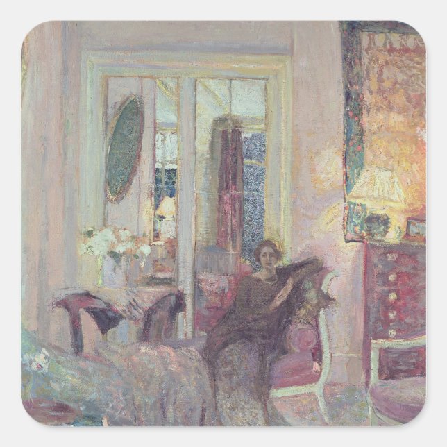 Pegatina Cuadrada Retrato de la princesa Bibesco, c.1920 (Anverso)