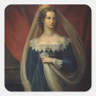 Pegatina Cuadrada Retrato de la princesa Charlotte von Preussen