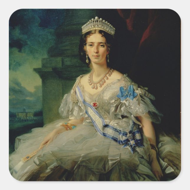 Pegatina Cuadrada Retrato de la princesa Tatiana Alexanrovna (Anverso)