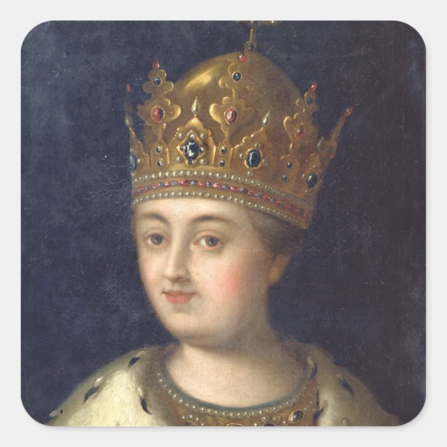 Pegatina Cuadrada Retrato de la Sofía Regente, 1772 (Anverso)