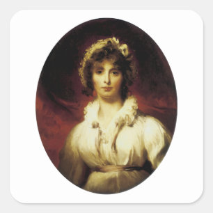 Pegatina Cuadrada Retrato de la Sra. Robert Burne-Jones