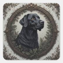 Retrato de Labrador Negro con Estilo Elegante 