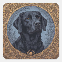 Retrato de Labrador Negro con Estilo Elegante