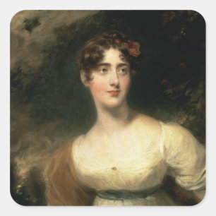Pegatina Cuadrada Retrato de Lady Emily Harriet Wellesley-Pole