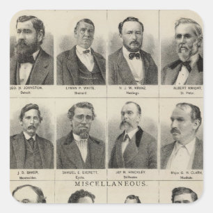 Pegatina Cuadrada Retrato de los distribuidores autorizados de las