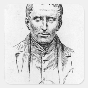 Pegatina Cuadrada Retrato de Louis Braille