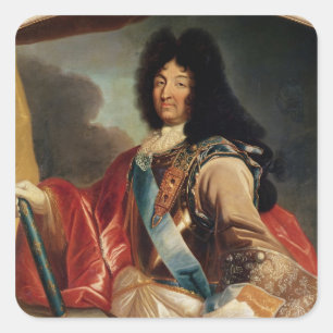 Pegatina Cuadrada Retrato de Louis XIV 2