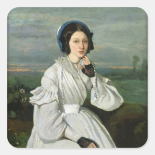 Pegatina Cuadrada Retrato de Louise Claire Sennegon