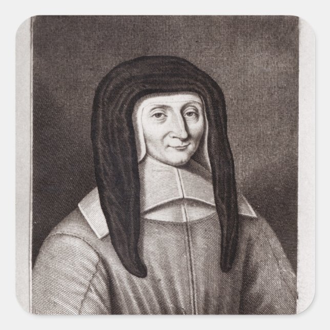 Pegatina Cuadrada Retrato de Louise de Marillac (Anverso)