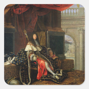 Pegatina Cuadrada Retrato de Luis XIV 1668