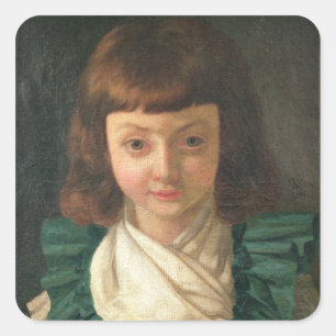 Pegatina Cuadrada Retrato de Luis XVII como niño, 1791